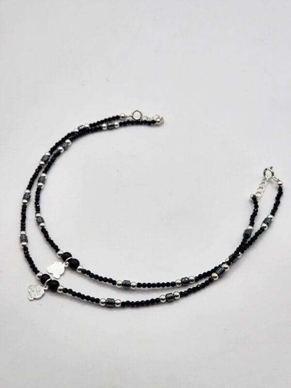 Elegant Black Thread Silver Anklet: A Perfect Accessory
