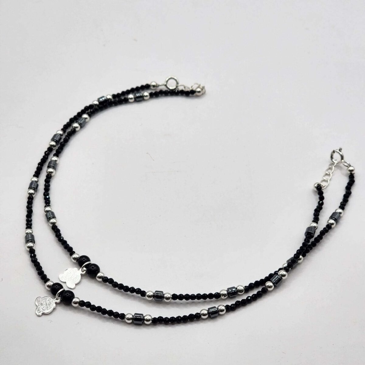 Elegant Black Thread Silver Anklet: A Perfect Accessory