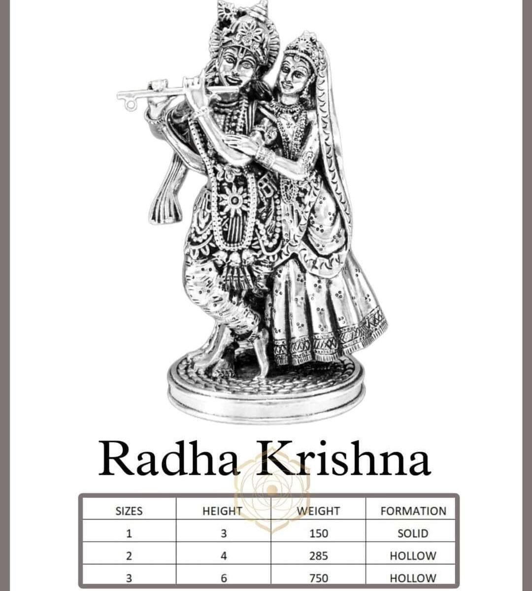 Elevate Your Space with the Radhakrishna Silver Idol
