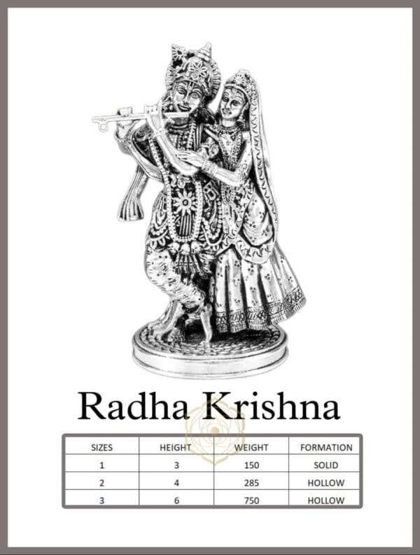 Elevate Your Space with the Radhakrishna Silver Idol