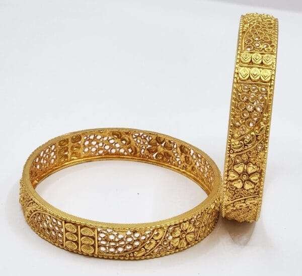 Elegant Gold Plated 92.5 Silver Bangles