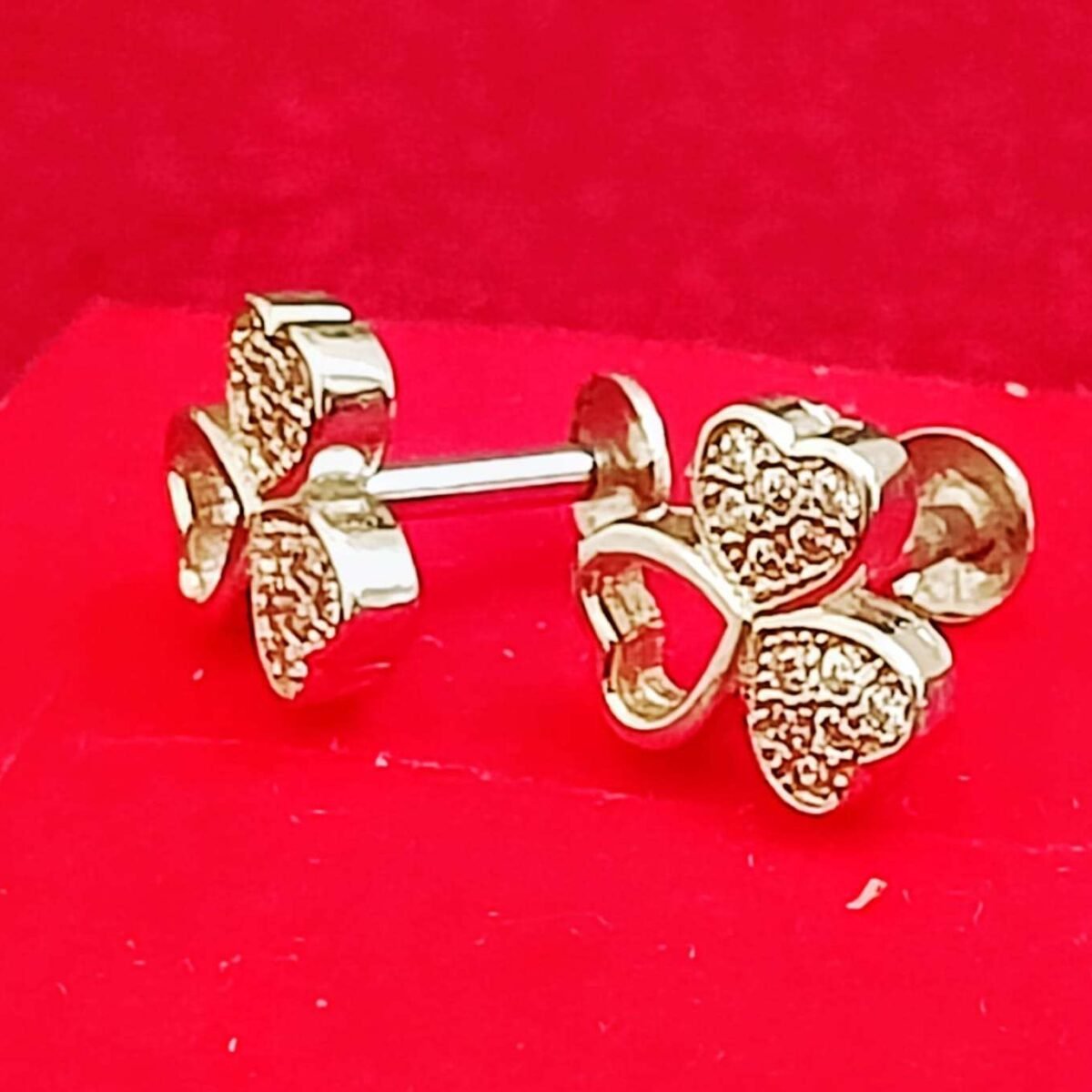 Elegant Heart Shape White Stone Studs