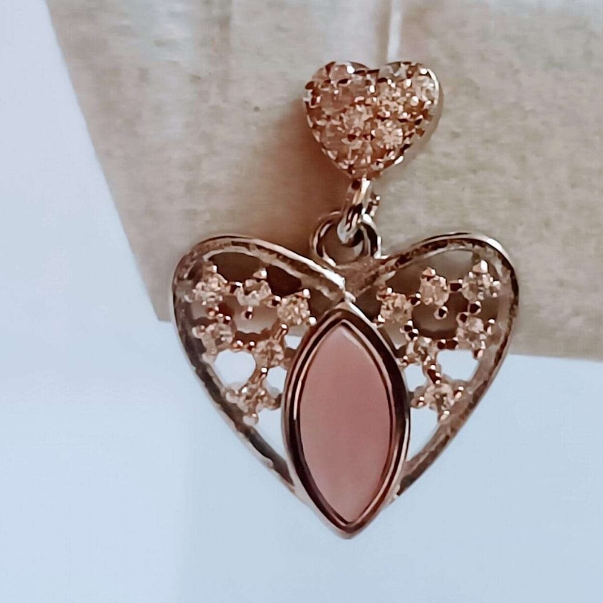 Elegant Heart-Shaped Rose Polish Sterling Tops