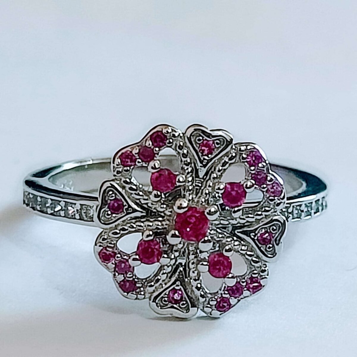 Elegant Sterling Shape Butterfly Stone Rotational Women's Ring