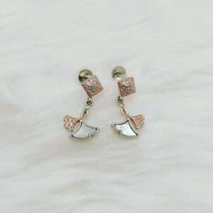 Elegant Sterling Silver Rhombus Shaped Tops in Rose Finish