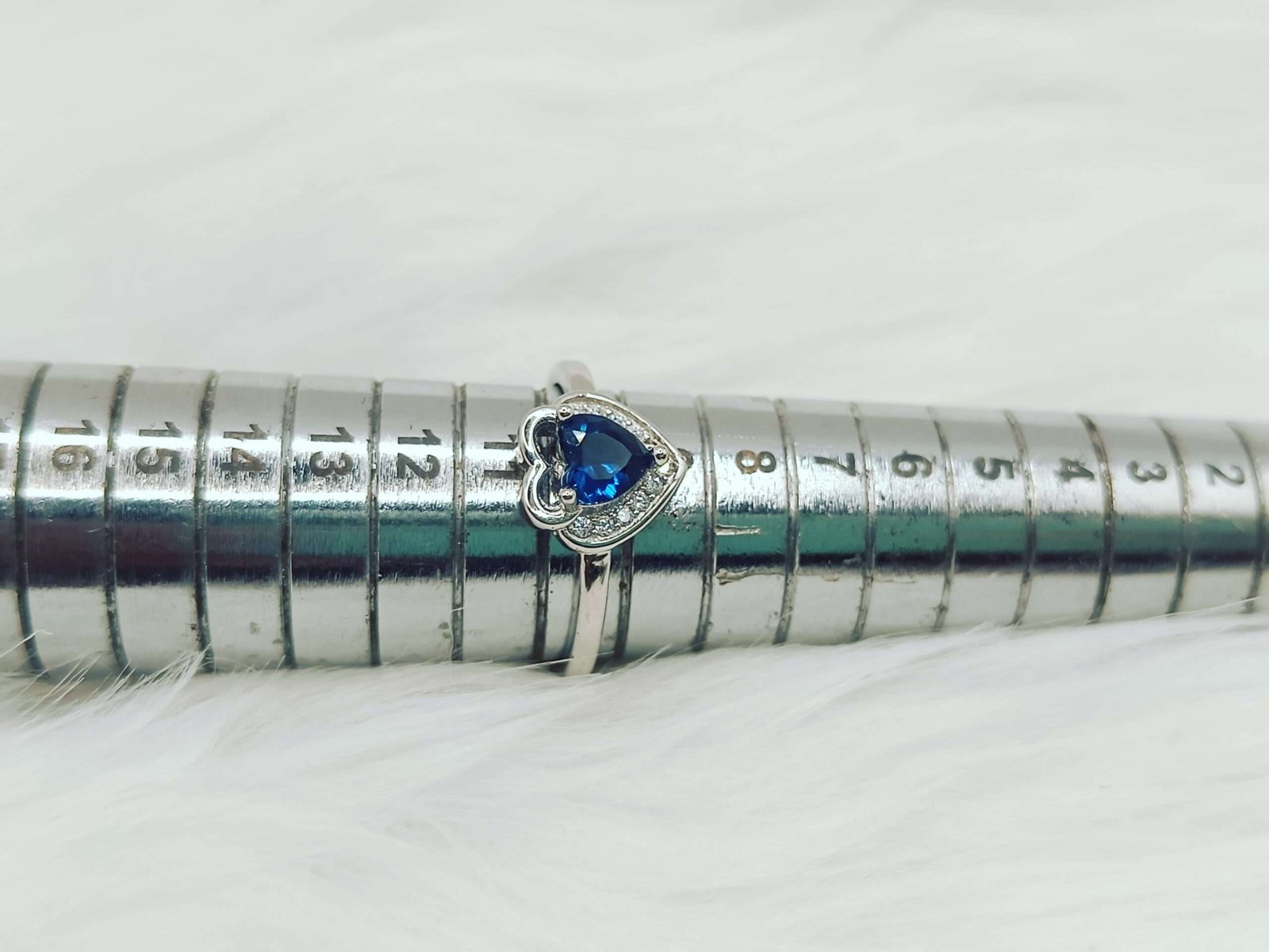 Elegant Heart Shape Blue Stone Ring - A Perfect Touch of Love - Image 3