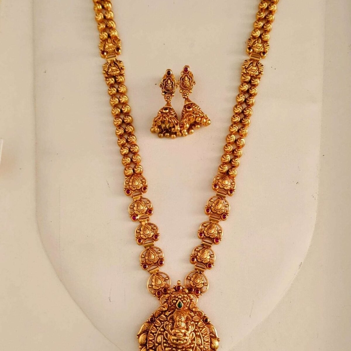 Elegant 925 Silver Gold Plated Necklace with Earrings