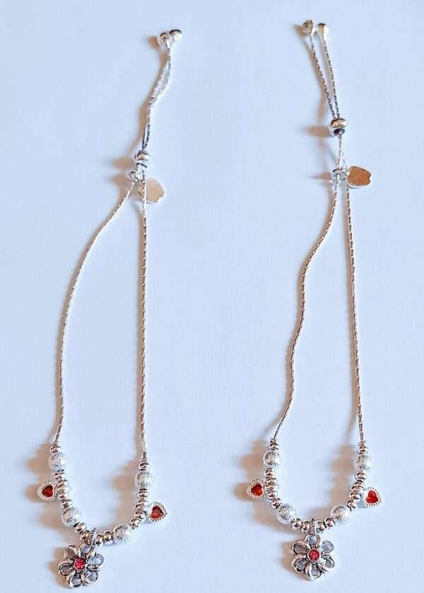 Elegant Adjustable Silver Payal for Women