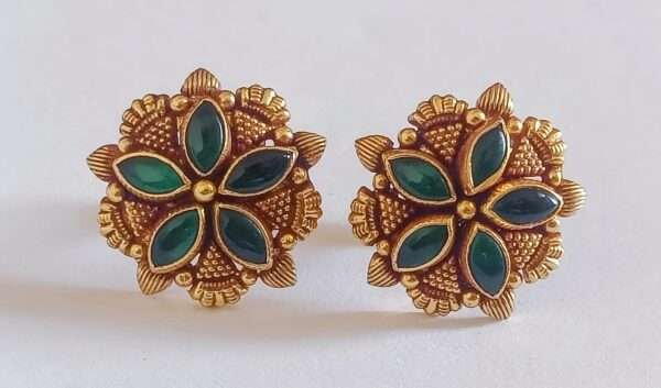 Elegant 92.5 Silver Gold Coated Tops with Kundan