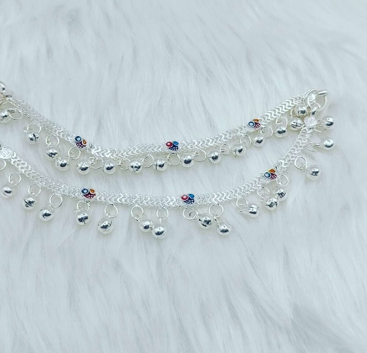 Charming Silver Payal with Gungroo for Kids