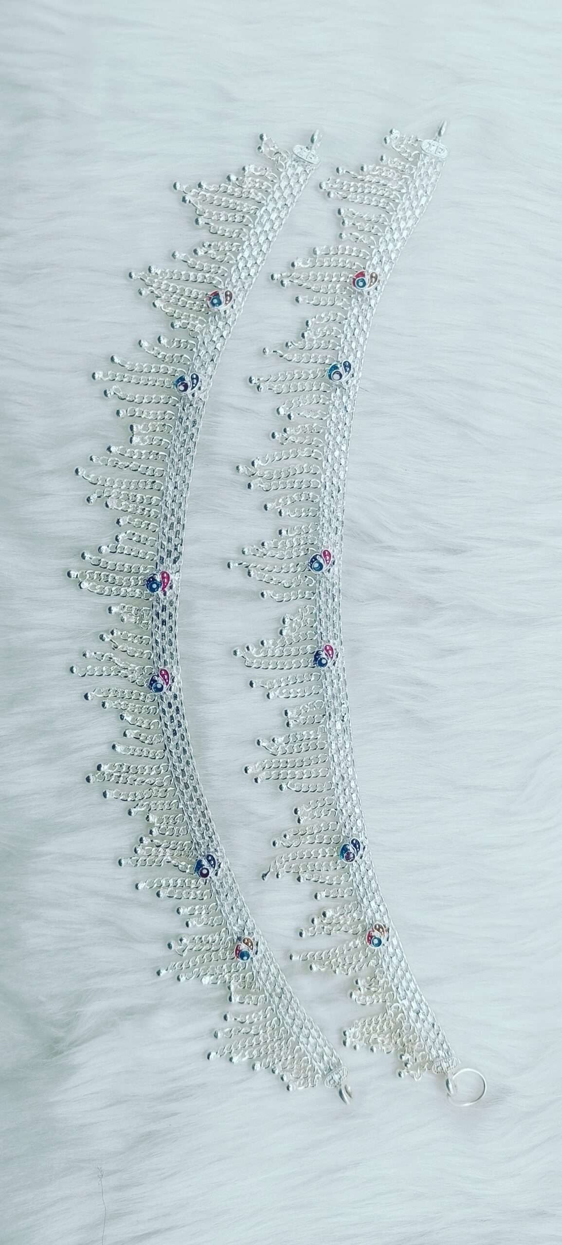 Elegant Silver Heavy Payal for Women - Image 2