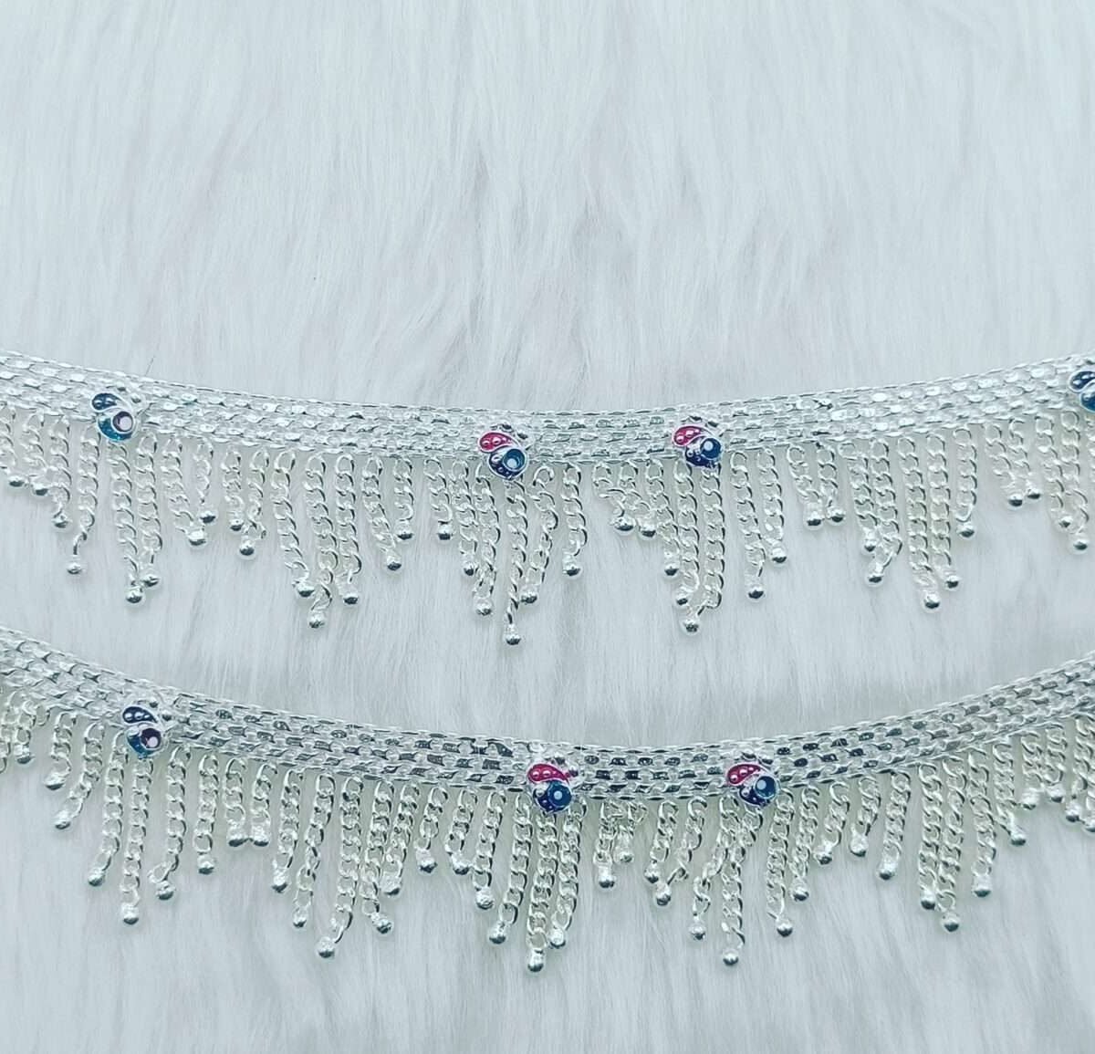 Elegant Silver Heavy Payal for Women