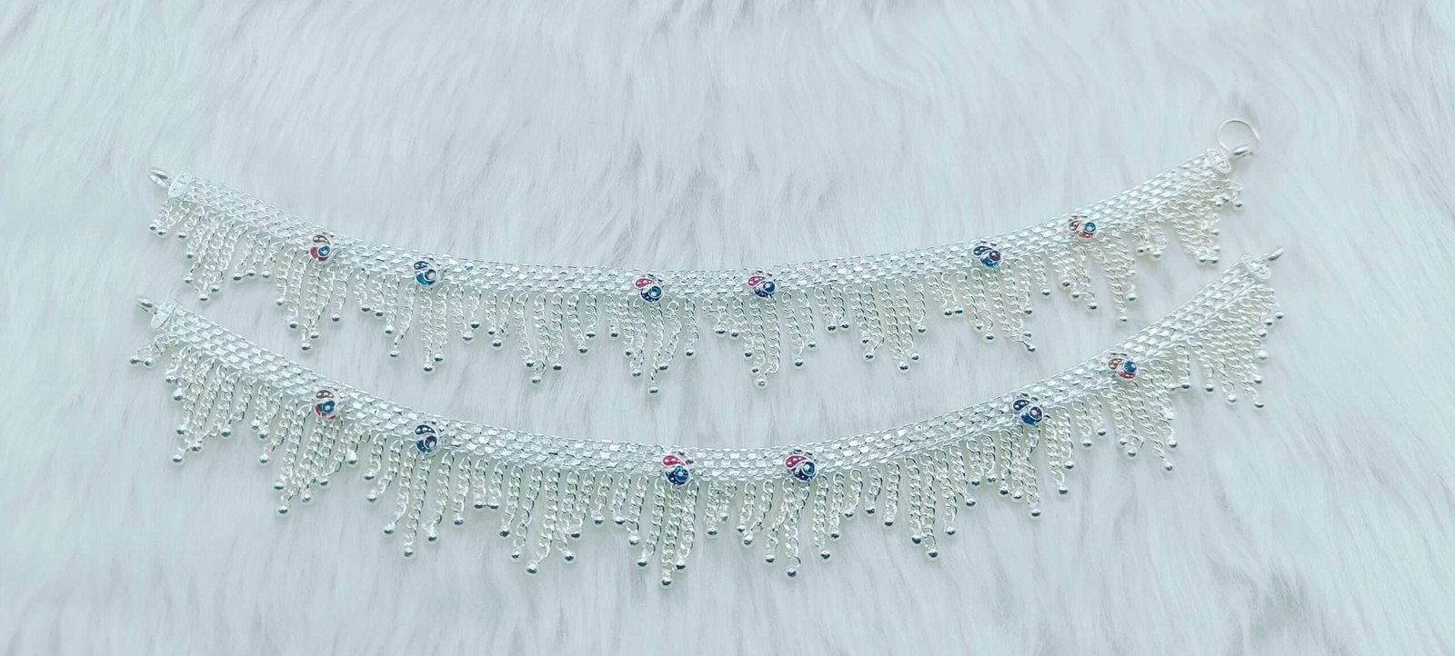 Elegant Silver Heavy Payal for Women - Image 4