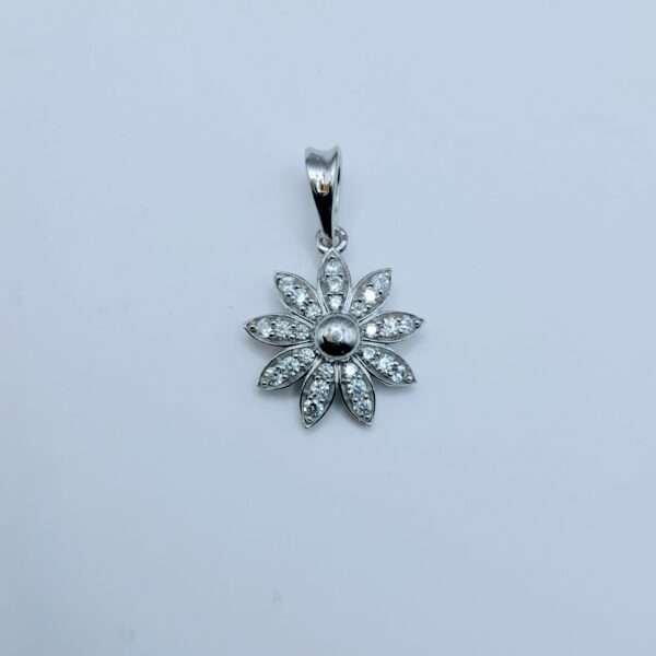92.5 Sterling Silver Flower Pendant