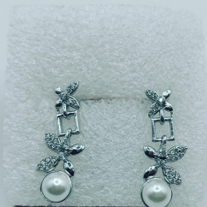 Elegant Sterling Silver Pearl Earrings