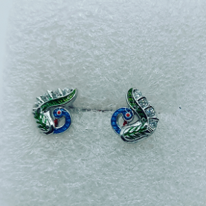 Sterling Silver Peacock Ear Studs