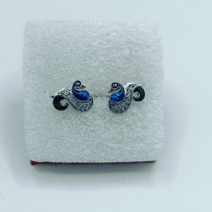 Sterling Silver Peacock Ear Studs