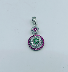 Elegant Multilayer Stone Pendant in 925 Silver