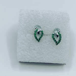 Elegant Sterling Silver Green Stone Tops