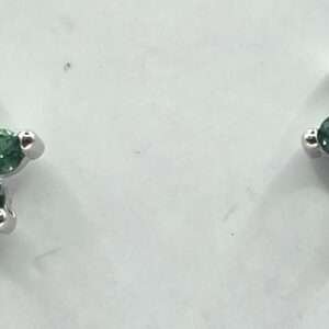 925 Silver Green Stone Stud Earrings