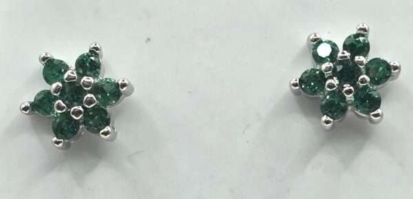 925 Silver Green Stone Stud Earrings