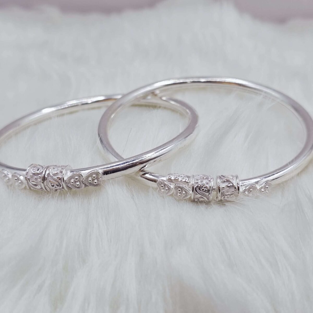 Temple Design Silver Bangle