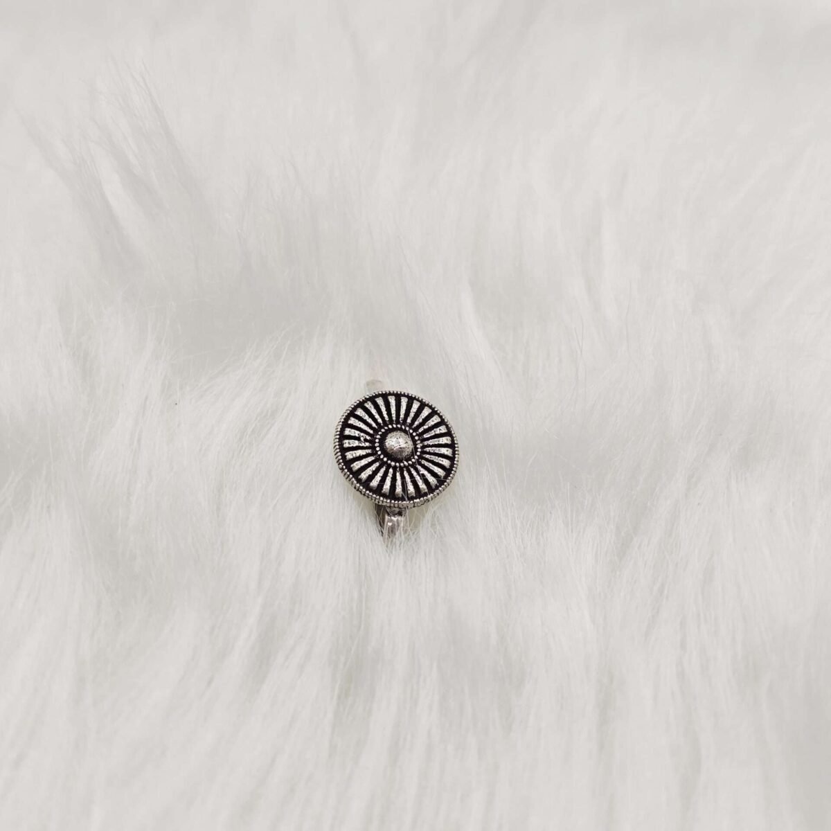 Sterling Silver Nospin with Oxidized Polish