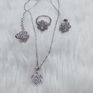Elegant 92.5 Silver Pendant & Earrings Set
