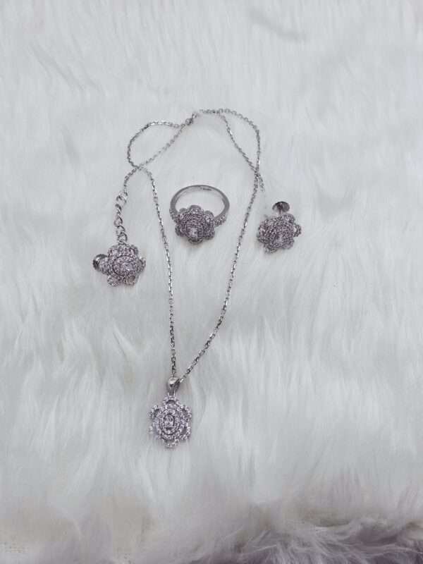 Elegant 92.5 Silver Pendant & Earrings Set - Image 2
