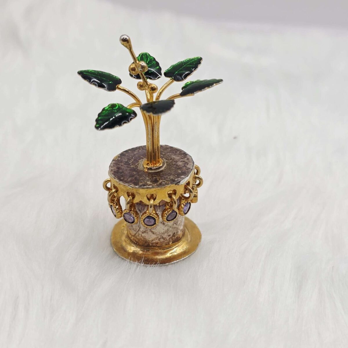 Silver 999 Tulsi Gold Plated Decorative Item
