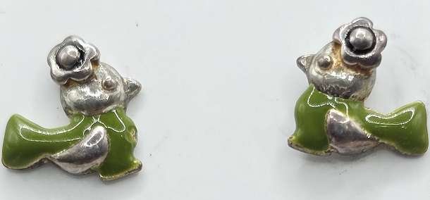 92.5 Silver Kids Ear Studs - Image 4