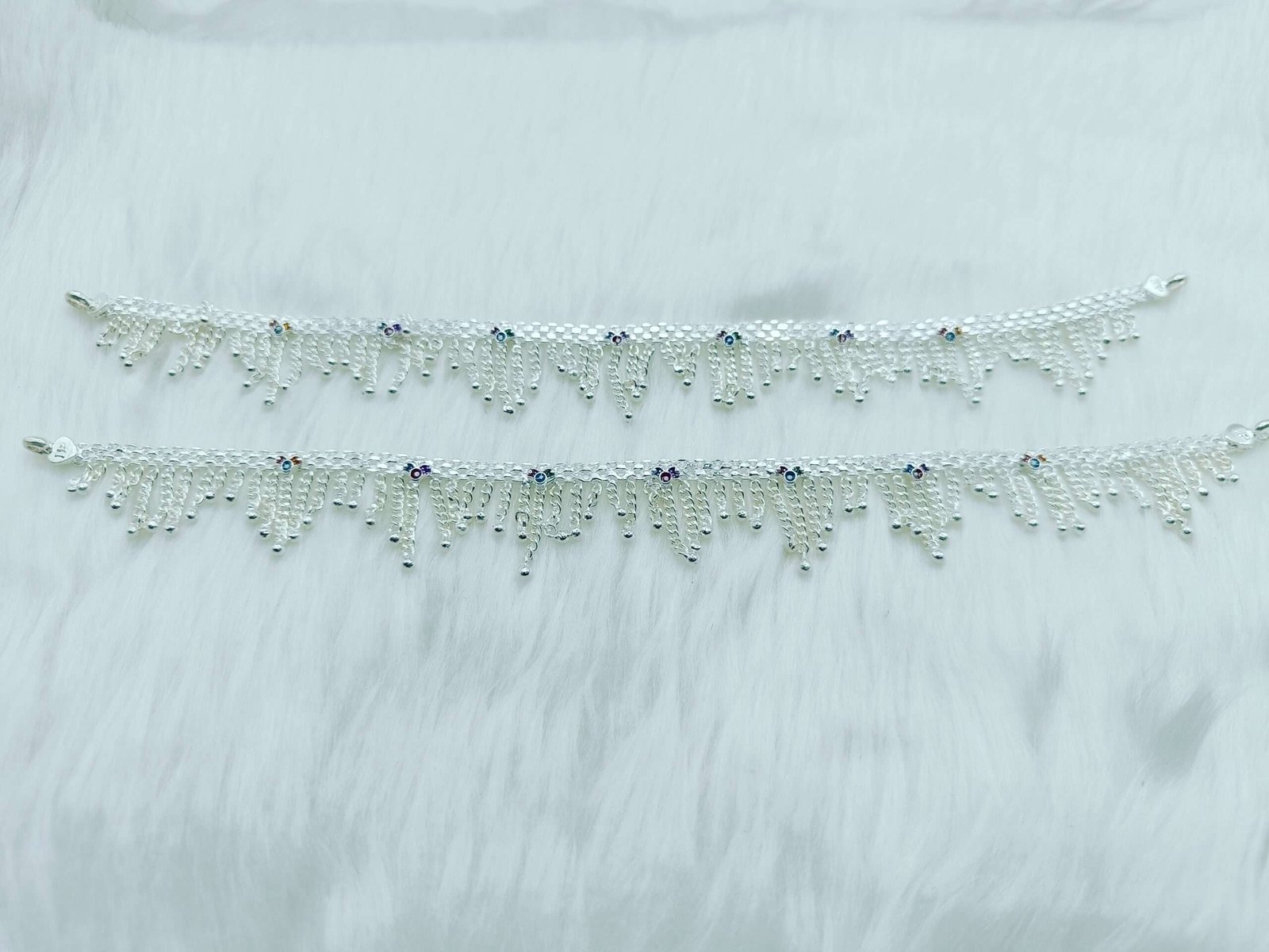 Bridal Silver Fancy Payals