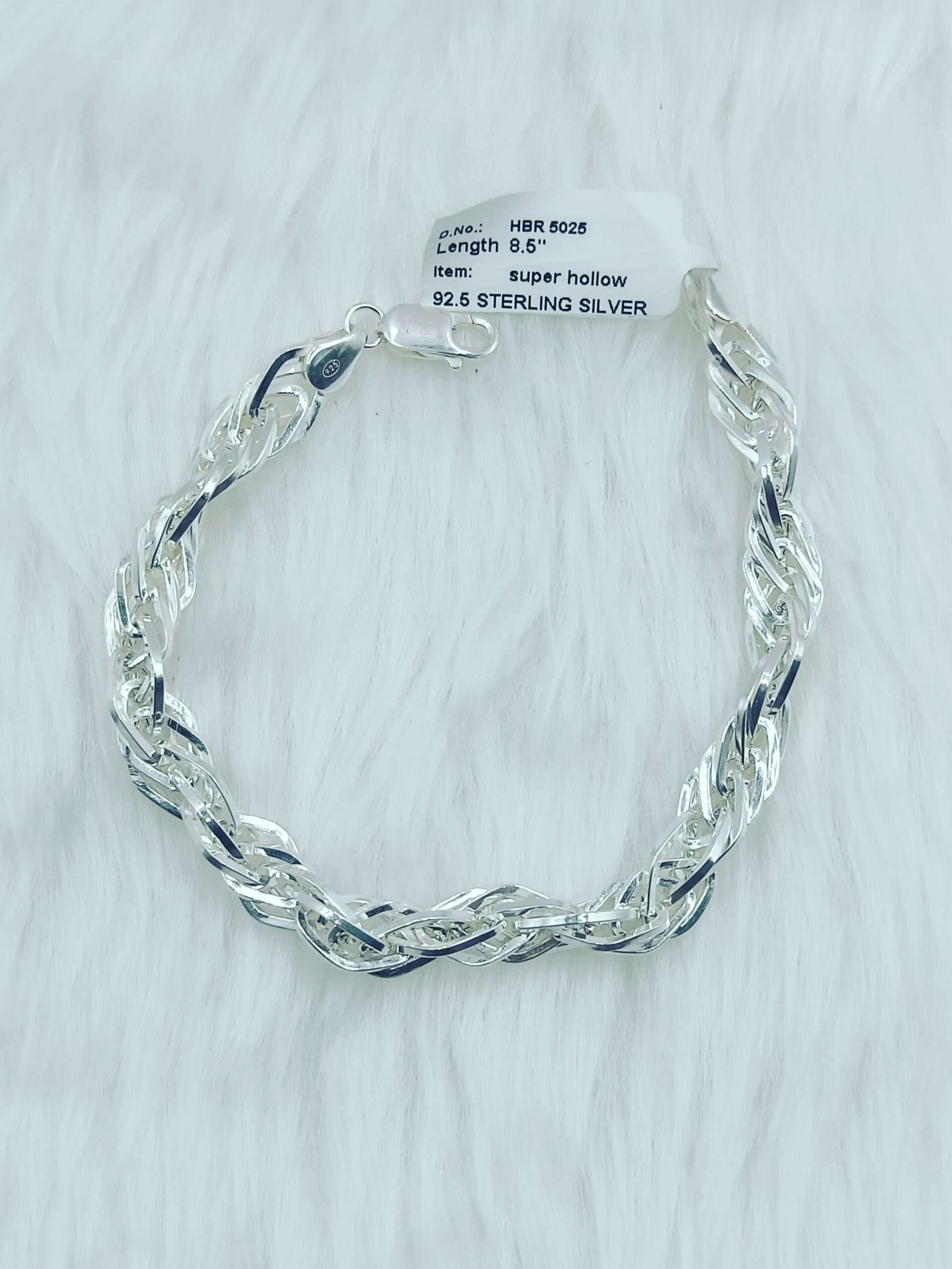 Elegant Silver 92.5 Hollow Bracelet for Men