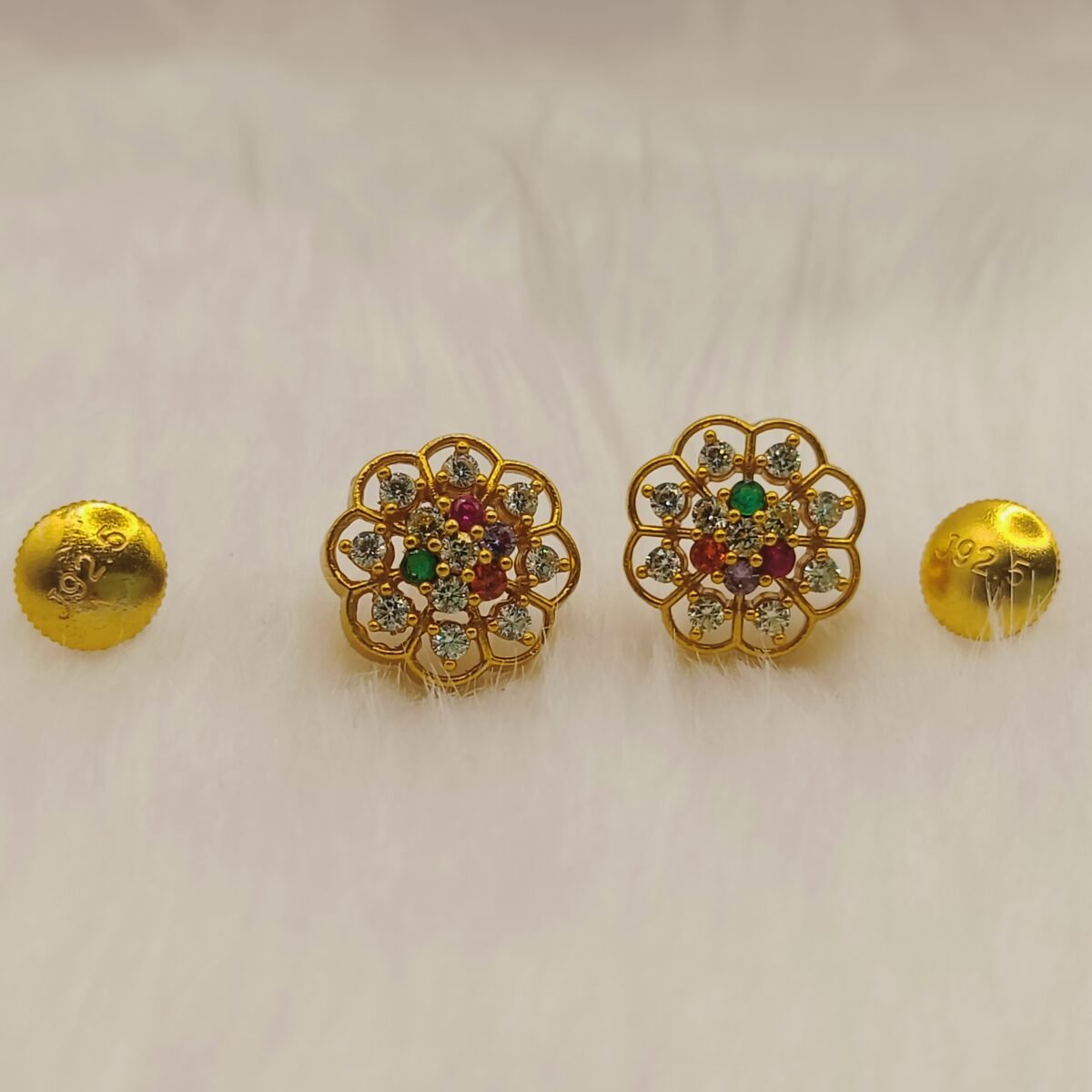 925 Silver Gold Plated Multi Stone Tops