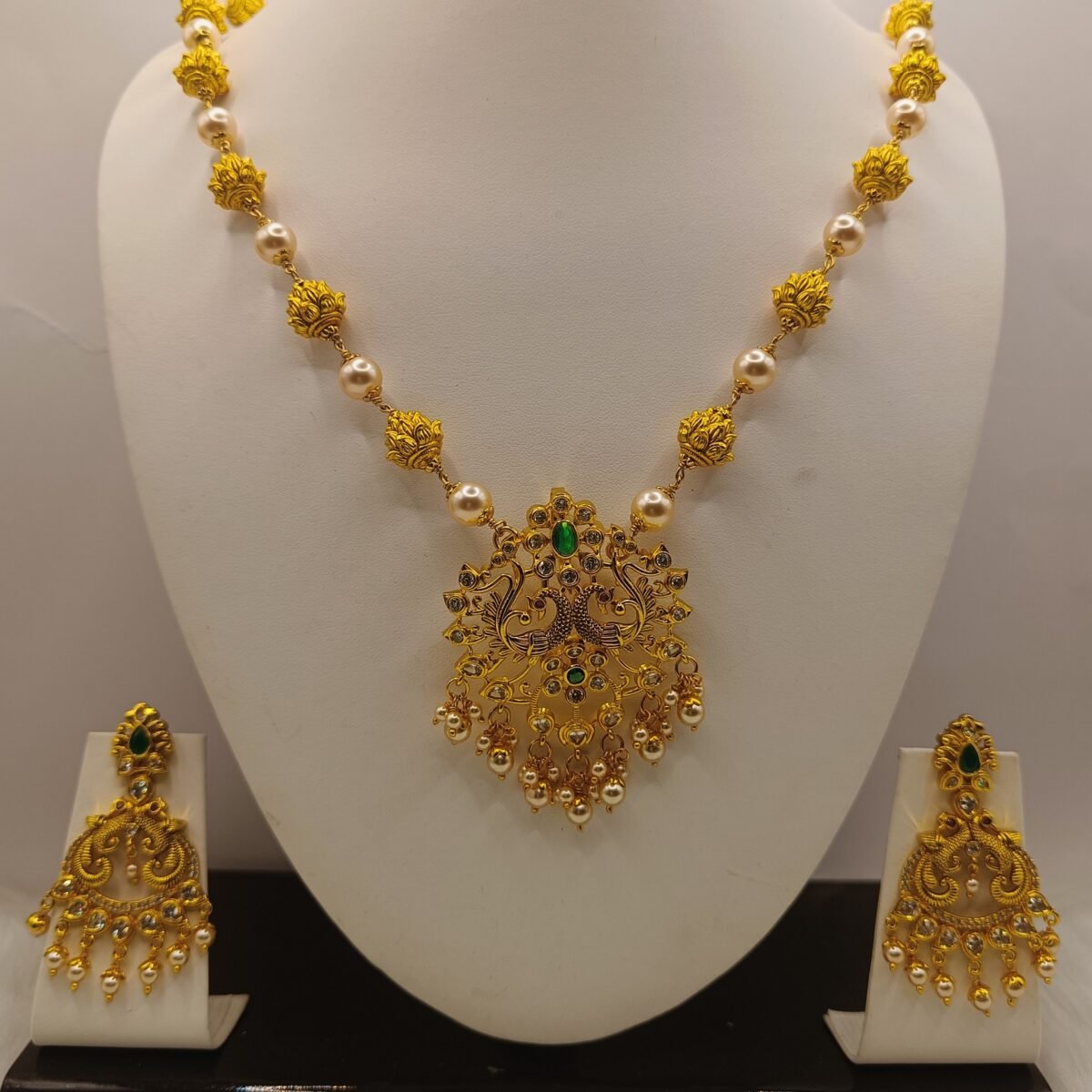 Antique Pearl Pendant Earrings