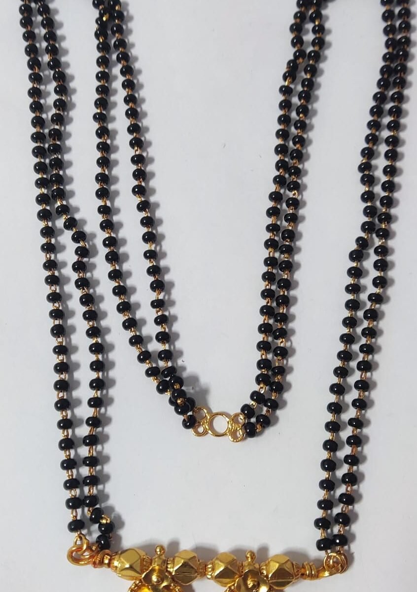 Gold Coated Black Beads Mangalsutra