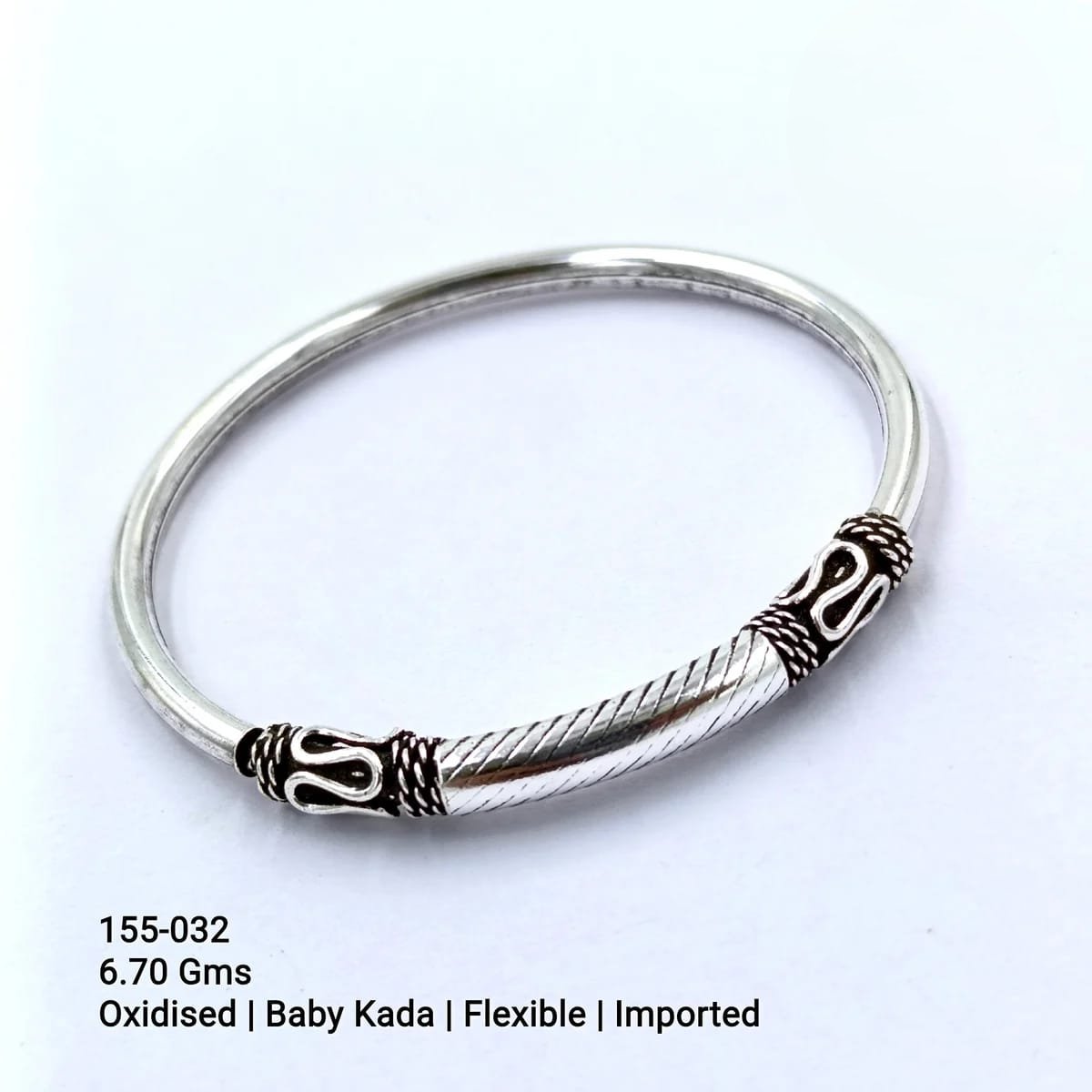 925 Silver Oxidized Baby Kada