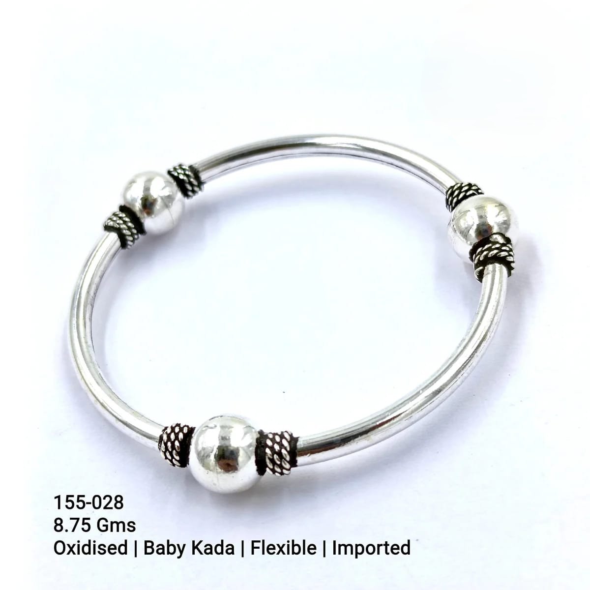 925 Silver Oxidized Baby Kada