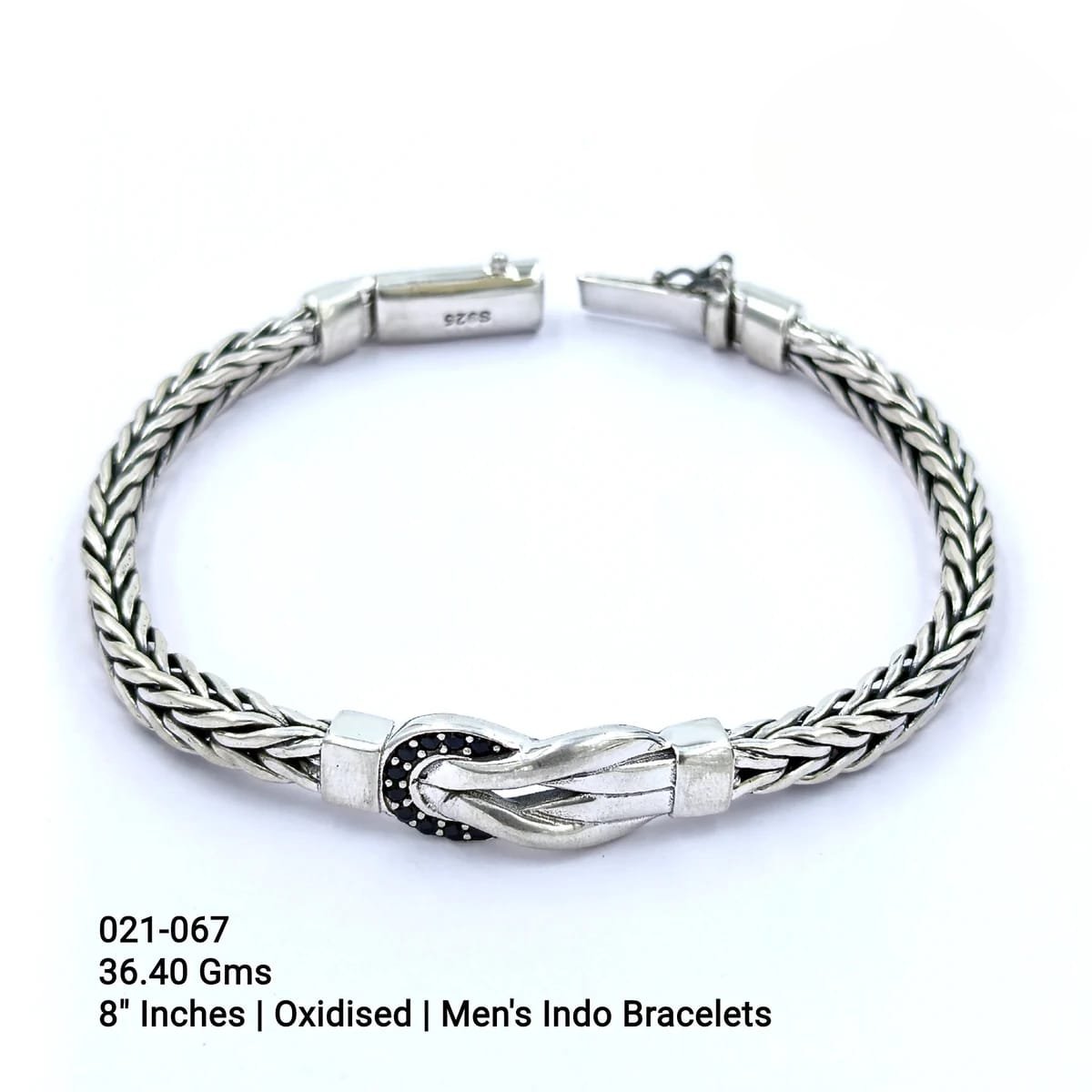 925 Silver Oxidised Indo Bracelet
