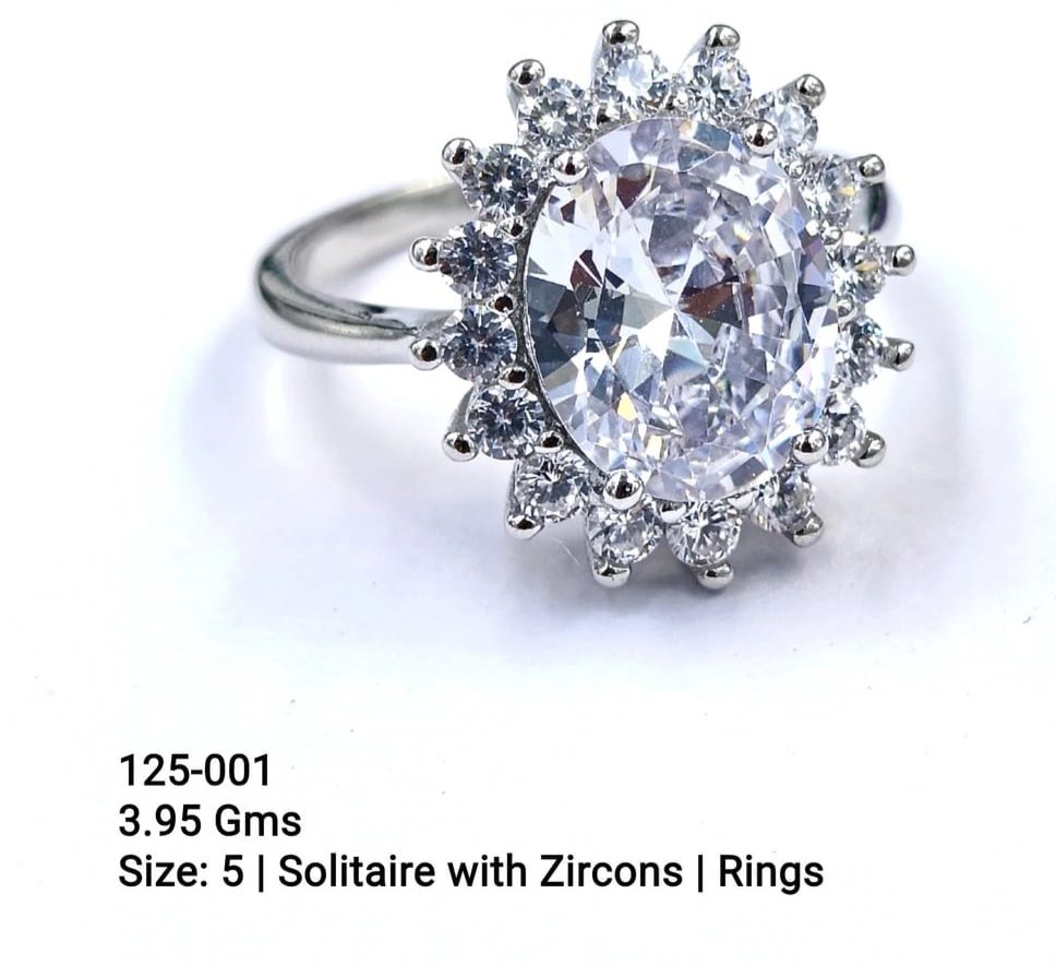 Oval Solitaire Zircon Ring