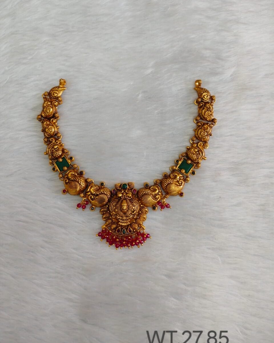 Silver 925 Temple Jewellery Necklace