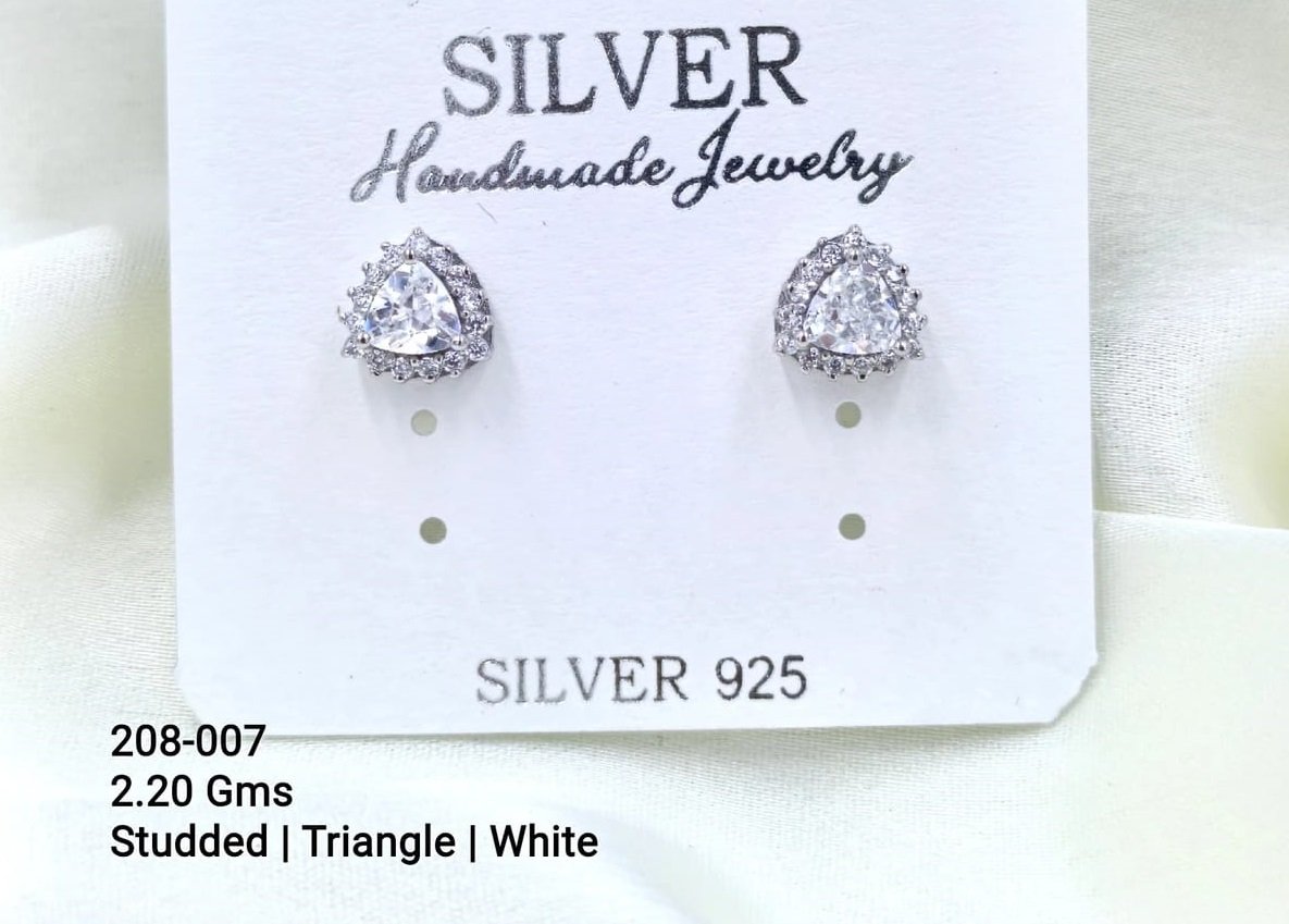 Sterling Silver Triangle Studs