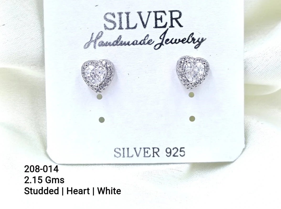 Sterling Silver Heart Studs