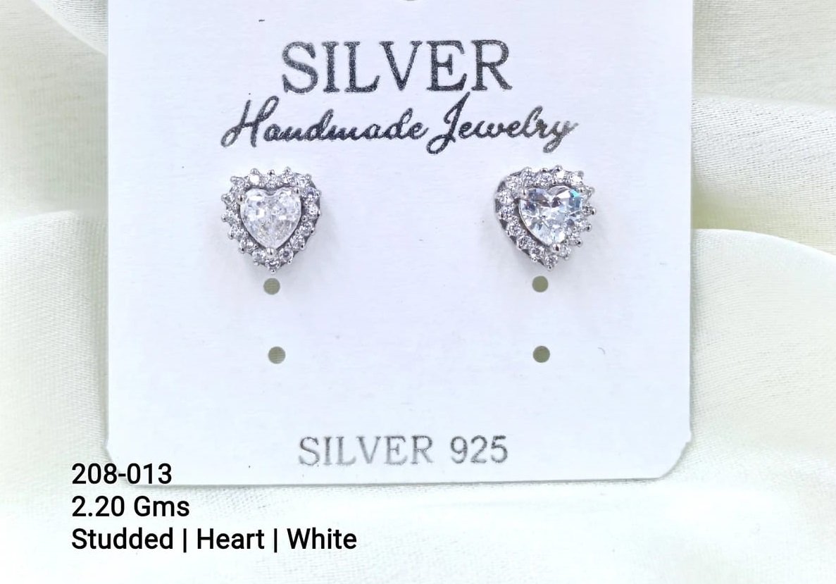 Sterling Silver Heart Studs