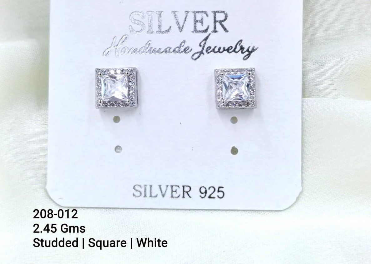 Sterling Silver Square Studs